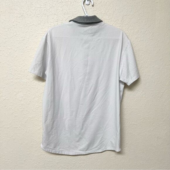 Bylt Drop Cut Athletic Lux Active Collared Polo Shirt White Dot Size L - Picture 4 of 6